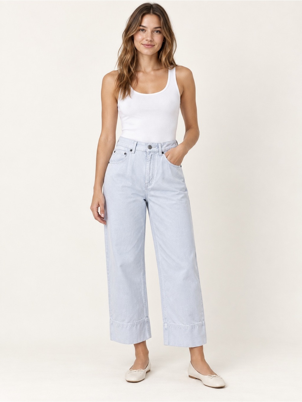 Topshop Moto Wide Leg Cropped Jeans Size 28